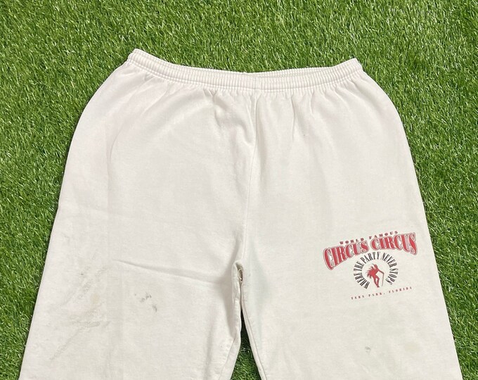 Vintage World Famous Circus Circus Sweat Pants Made USA Size Xtra Large XL Fern Park Florida Clown Comical 1990s 90s
