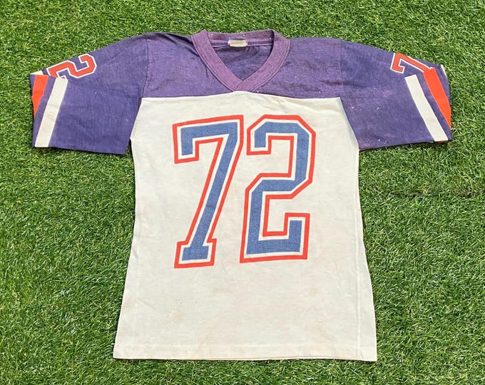 Vintage Kids Football T Shirt Tee Sears Made USA Size Youth Large Super Bowl NFL Football 1990s 90s