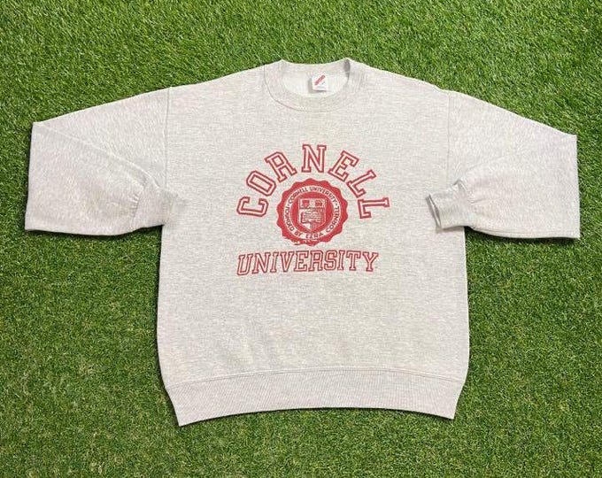 Vintage Cornell University Crewneck Sweatshirt Made USA Size Large L Cornell Big Red New York Pull Over Oversized 1990s 90s