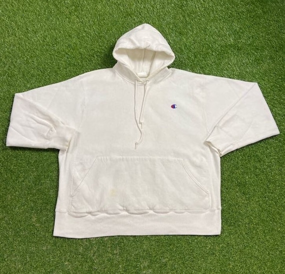 Plain white champion hoodie best sale