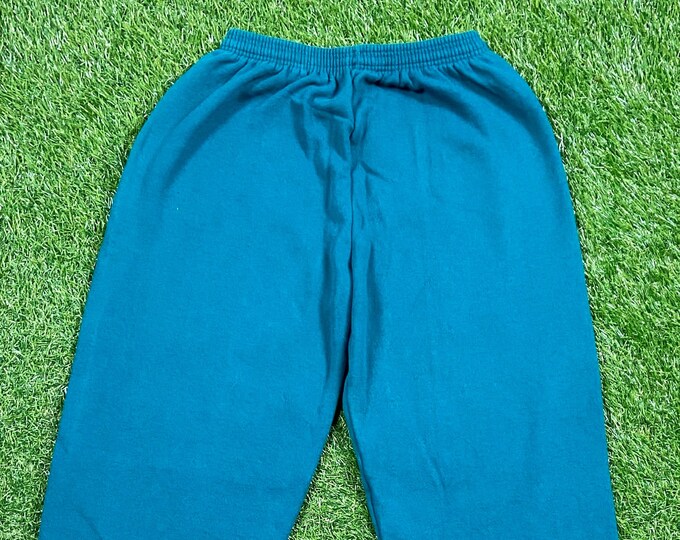 Vintage Green Sweatpants Made USA Size Medium M 1990's 90's Workout Clothing Active Sportswear