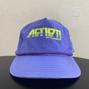 Vintage Action Snapback Hat OSFA Multicolor Classic Trucker Hat Rare Cap 1990s 90s