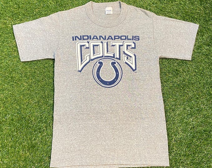 Vintage Indianapolis Colts T Shirt Tee Logo 7 Made USA Size Medium M NFL Football AFC Indiana Peyton Manning 1990s 90s