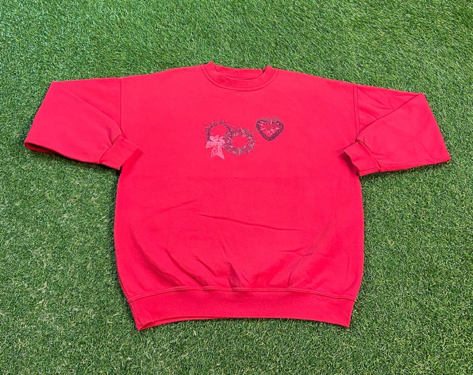 Vintage Holiday Floral Arrangement Crewneck Sweatshirt Size Large L Quality 1990's Oversized Comfy Great Fit Original 90s Pull Over