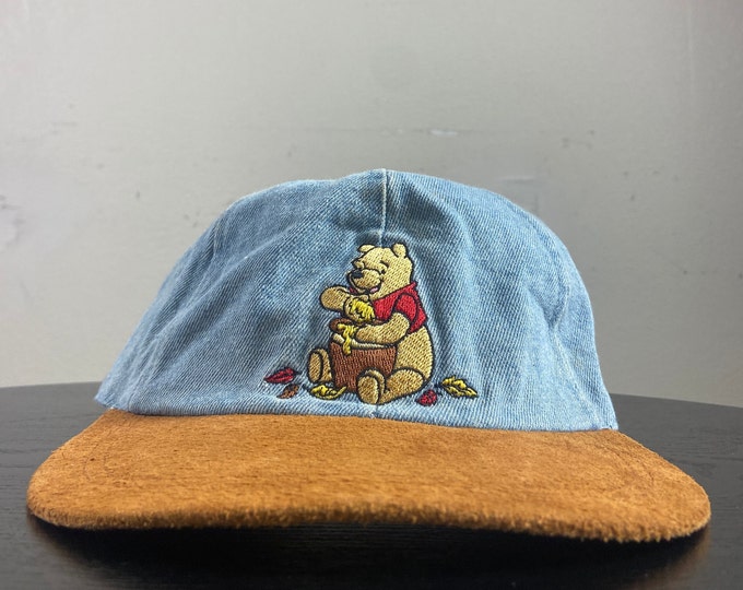 Vintage Winnie the Pooh Snapback Hat Size Small Pooh Walt Disney World Disneyland Magic Kingdom Mickey Mouse 1990s 90s