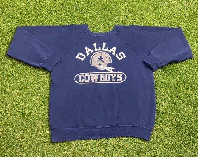 Vintage Dallas Cowboys Crewneck Sweatshirt Champion Made USA Size Medium M NFL Football Texas Aikman 1990s 90s Pull Over Oversized