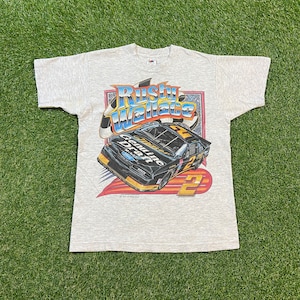 Vintage Rusty Wallace #2 T Shirt Tee Fruit of the Loom Made USA Size Medium M NASCAR Daytona 500 Racing Car 90s Classic