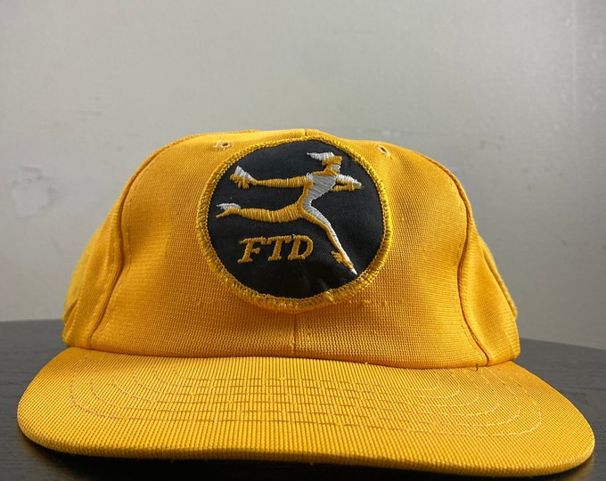 Vintage Florists Transworld Delivery Snapback Hat OSFA Angel Wings Gardening Flowers Bees Caterpillars Butterflies Nature Plants 1970s 70s