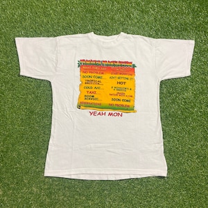 Vintage Jamaica Translation T Shirt Tee Size Medium M Beautiful Island Caribbean Bob Marley Tourist Travel 1990s 90s