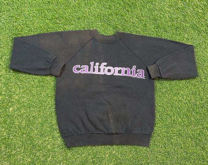 Vintage California Crewneck Sweatshirt Hanes Made USA Size Small Los Angeles San Francisco Oakland San Diego Sacramento Pull Over Oversized