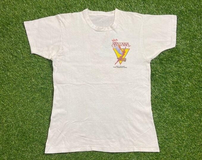 Vintage Viva Santana T Shirt Tee Size Small S Carlos Santana Rare Rock and Roll Hall of Fame Tour Merchandise 1990s 90s