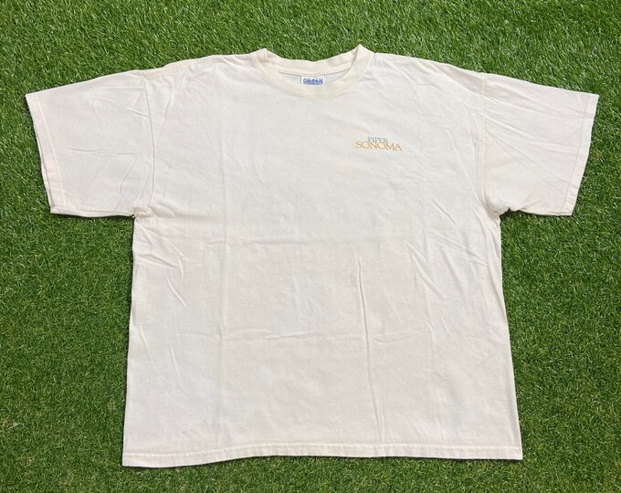 Vintage Piper Sonoma Brut T Shirt Tee Size Xtra Large XL Classic Drink Alcohol Champagne Sparkling Wine 1990s 90s