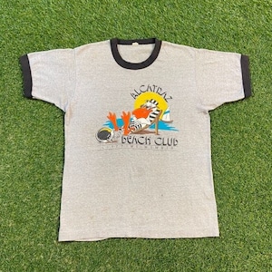 Vintage Alcatraz T Shirt Tee Size Small S Beach Club Lifetime Member Island Prison San Francisco California 1990s 90s