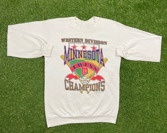 Vintage Minnesota Twins Crewneck Sweatshirt Size Medium M MLB Baseball 1990s 90s Pull Over Oversized