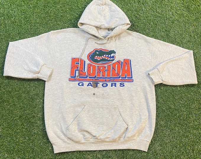 Vintage Gators University of Florida Hoodie Sweatshirt Xtra Large XL NCAA College Football Swamp UF Orange Blue Alligator Gainesville As Is