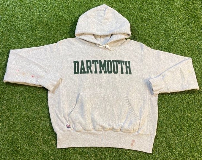 Vintage Dartmouth College Hoodie Sweatshirt Made USA Size Small S Ivy League New Hampshire Pull Over Oversized 1990s 90s