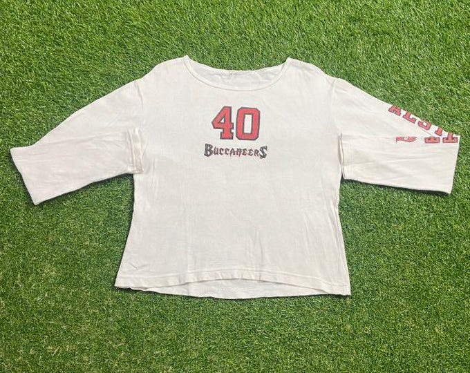 Vintage Tampa Bay Buccaneers Mike Alstott Long Sleeve Shirt Size Small S NFL Football Florida 00s