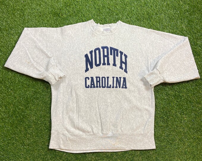 Vintage UNC University of North Carolina Tar Heels Crewneck Sweatshirt Size XL NCAA College Basketball Air Jordan 1990s 90s Pull Over
