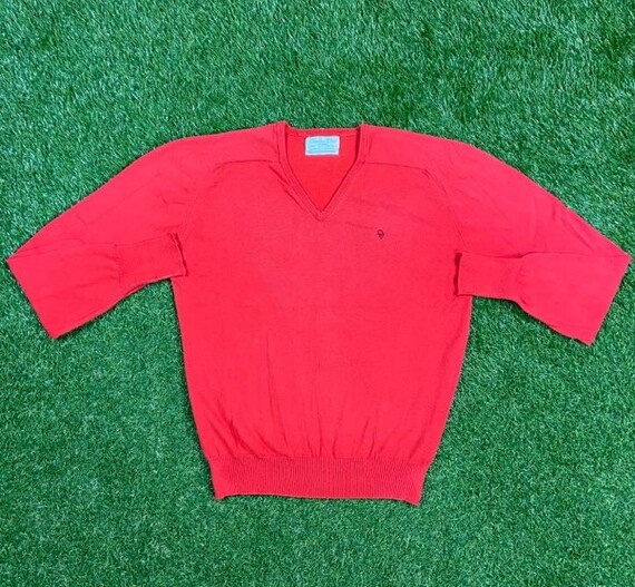 LegacyVintage99 Vintage Christian Dior V Neck Sweater Size Large L 80s High Fashion Designer Paris New York Classic Original 1980s Soft Comfortable