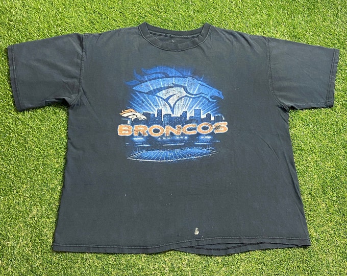 Vintage Denver Broncos T Shirt Tee Size Xtra Large XL NFL Football Colorado John Elway Super Bowl 1990s 90s