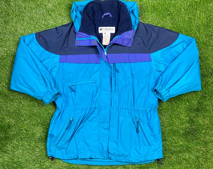 Vintage Columbia Winter Athletic Jacket Size Xtra Large XL Warm Zipper Jacket Windbreaker Raincoat 1990s Coat Puffer Puffy Hiking Coat