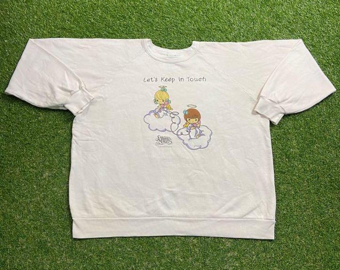 Vintage Precious Moments Crewneck Sweatshirt Made USA Size XXL 2XL Classic Cartoon Pull Over Oversized 1990s 90s