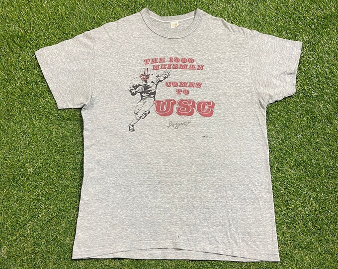 Vintage USC University of Southern California T Shirt Tee Made Usa Size Xtra Large XL NCAA College Football Los Angeles Cali Heisman 1980s