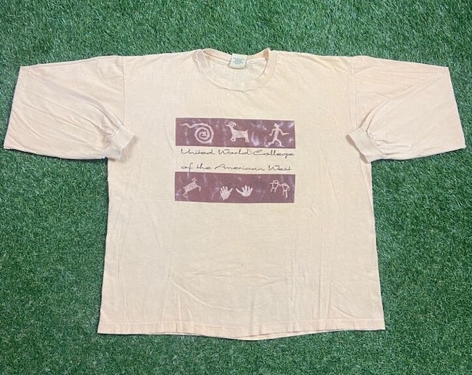 Vintage United World College of the American West Long Sleeve Shirt Made USA Size Xtra Large XL Montezuma New Mexico 1990s 90s