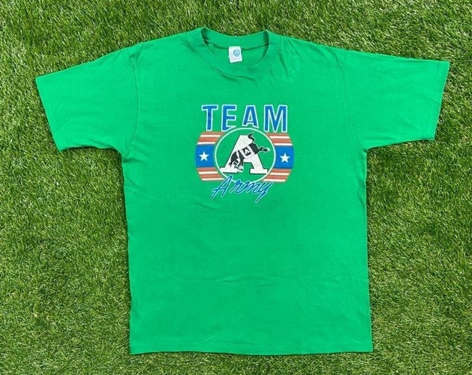 Vintage Team Army T Shirt Tee Artex Made USA Size Xtra Large XL USMA Marines Navy United States Military Veteran