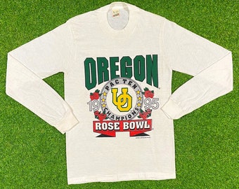 Vintage University of Oregon Ducks Rose Bowl 1995 Long Sleeve T Shirt Tee Screen Stars Small Made USA RARE Classic 1990s 90s