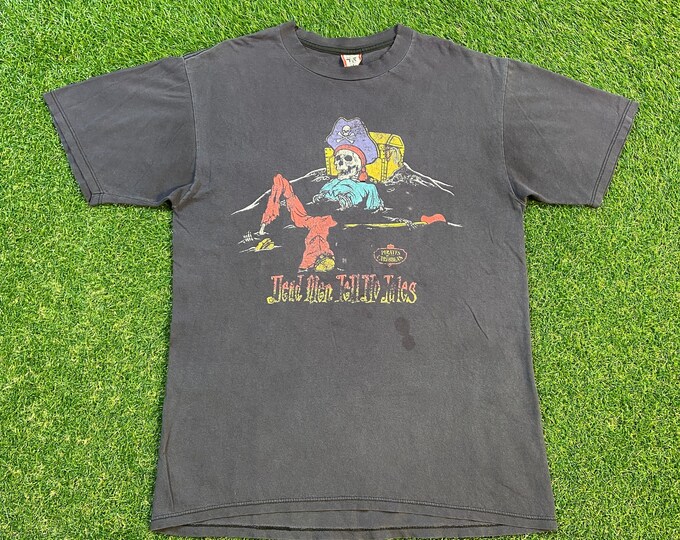 Vintage Pirates of the Caribbean T Shirt Tee Made USA Size Large L Disney Film Walt Disney World 2003 Animation Film Movie Promo