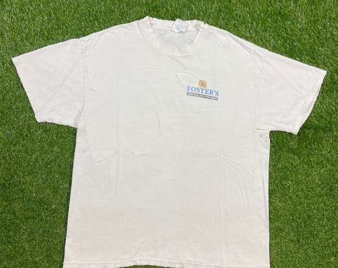 Vintage Fosters Beer T Shirt Tee Hanes Size Xtra Large XL Australian for Beers The Swamp Restaurant Gainesville Florida