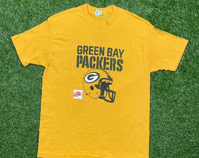 Vintage Green Bay Packers T Shirt Tee Touch of Gold Made USA Size Xtra Large XL NFL Football Wisconsin Pack Cheese Head 1980s 80s
