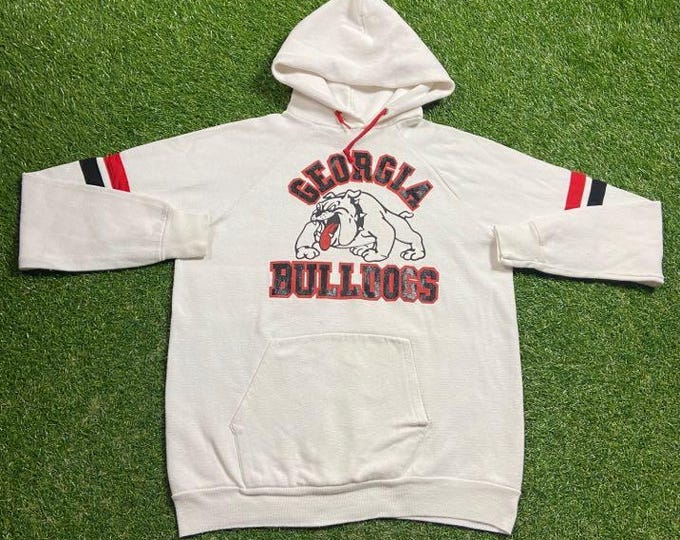 Vintage University of Georgia Bulldogs Hoodie Sweatshirt Size Small S NCAA College Football Athens Atlanta Pull Over Oversized 1990s 90s