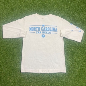 Vintage UNC University of North Carolina Tar Heels Long Sleeve Shirt Made USA Size Small S NCAA College Basketball Jordan 1990s 90s