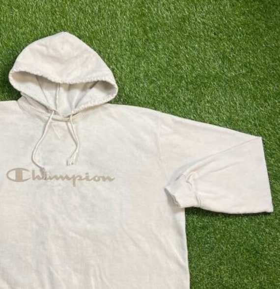 Vintage Plain White Champion Hoodie Sweatshirt Made USA Size Xtra Large XL Quality 1990s Oversized Comfy Great Fit Original 90s Pull Over Etsy UK