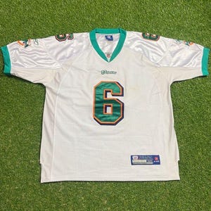 Camiseta vintage Reebok Miami Dolphins n.° 6, talla 50, fútbol americano de la NFL, número 305, Florida Marino, años 90