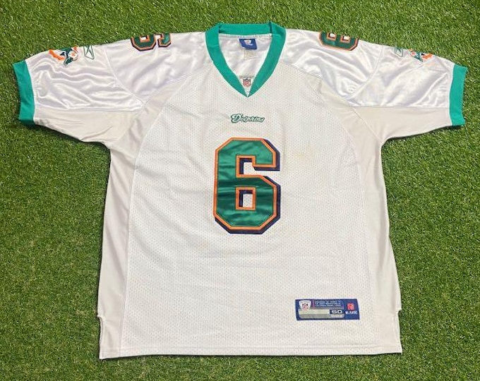 Vintage Miami Dolphins #6 Jersey Reebok Size 50 NFL Football 305 Florida Marino 1990s 90s