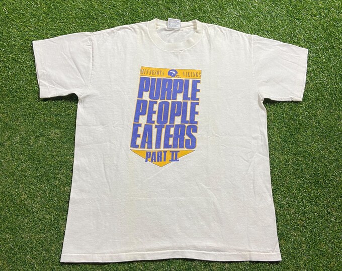 Vintage Minnesota Vikings T Shirt Tee Made USA Size Large L NFL Football NFC Randy Moss Classic 1990s 90s