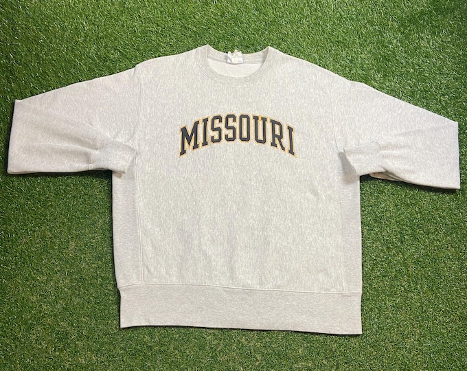 Vintage University of Missouri Tigers Crewneck Sweatshirt Champion Size Large L NCAA College Football 1990s 90s Classic Pull Over Oversized