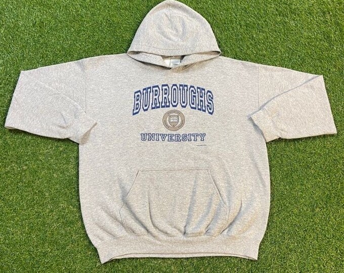 Vintage Burroughs University Hoodie Sweatshirt Ultra Blend Size Xtra Large XL Quality 1990s Oversized Comfy Great Fit Original 90s Pull Over