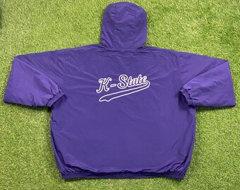 Vintage University of Kansas State Wildcats Jacket Gear For Sports Size 5X NCAA College Basketball Heavy Winter Coat 1990s 90s