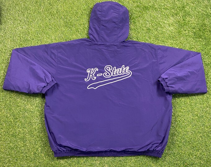 Vintage University of Kansas State Wildcats Jacket Gear For Sports Size 5X NCAA College Basketball Heavy Winter Coat 1990s 90s