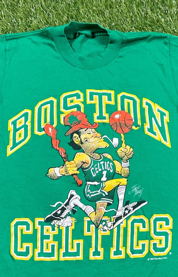 Buy Boston Celtics Retro Logo Oversizeds Vintage Nba Tee Unique