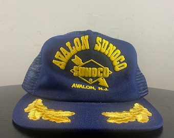 Gorra vintage Sunoco Snapback hecha en EE. UU. Talla única Avalon Nueva Jersey NJ Estación de servicio NASCAR Carreras Daytona 500 años 90