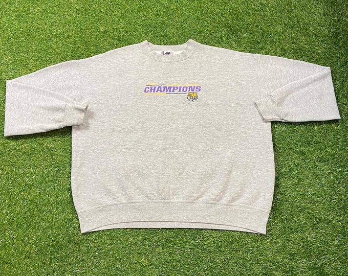 Vintage Louisiana State University Crewneck Sweatshirt Size Xtra Large XL NCAA College Football Fighting Tigers LSU 00s Pull Over Oversized