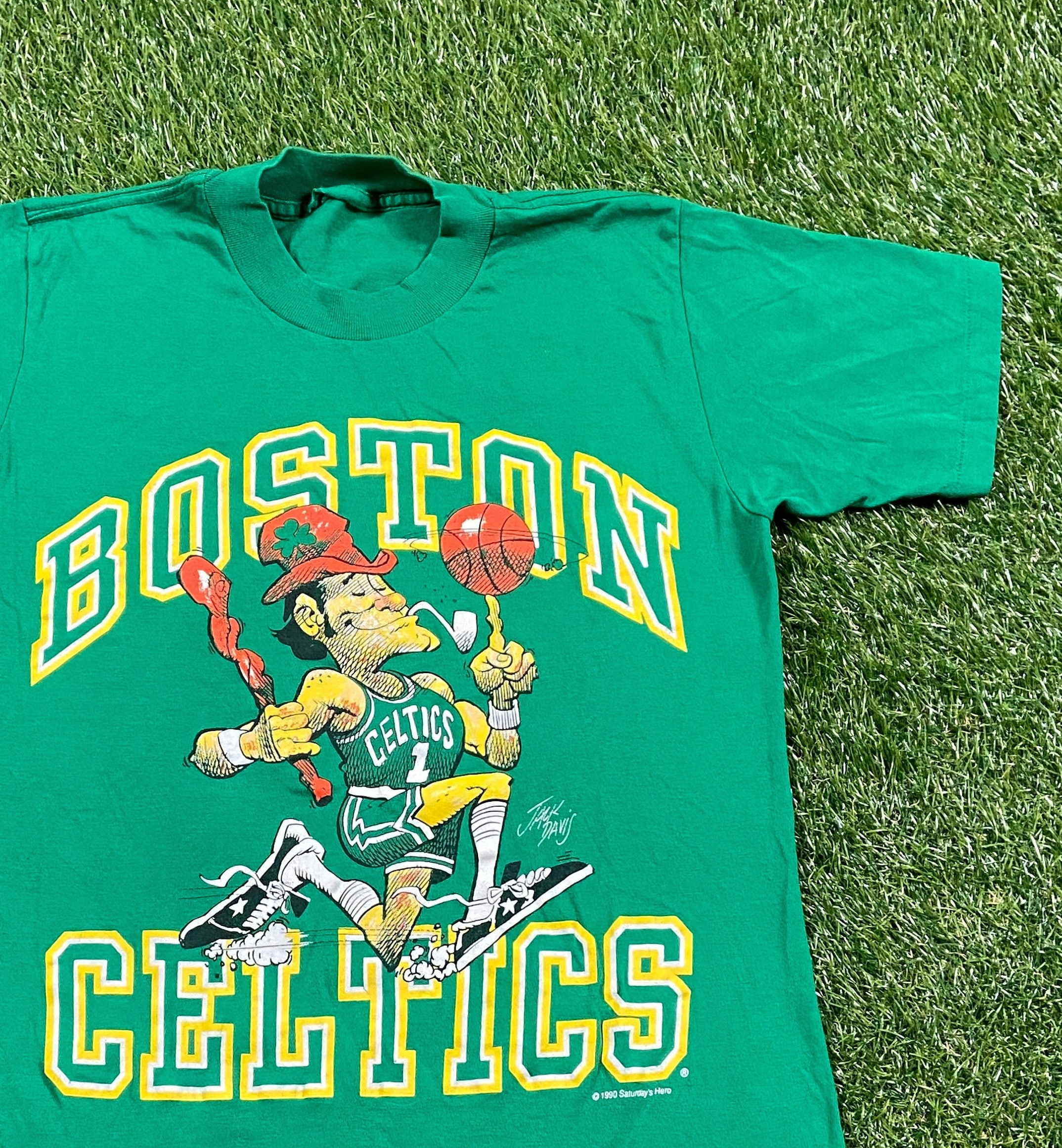 Vintage Boston Celtics NBA Green Short Sleeve T-Shirt Men's Large L