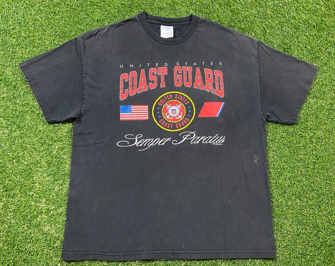 Vintage United States Coast Guard Semper Paratus T Shirt Tee Tennessee River Size Xtra Large XL Marines Army Military Veteran Sea 1990s