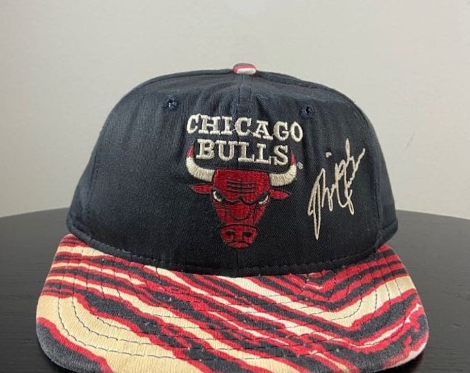 Vintage Chicago Bulls Snapback Hat Made USA OSFA NBA Basketball Michael Jordan 1990s Classic Illinois Finals Champions As Is Broken Bill