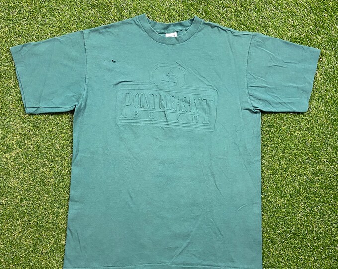 Vintage Point Pleasant Beach T Shirt Tee Anvil Made USA Size Large L New Jersey NJ Vacation Tourism 1990's 90's New York Ny